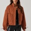 Dalia Quilted Cinched Jacket -Astr The Label Shop AT17586 BROWN 2