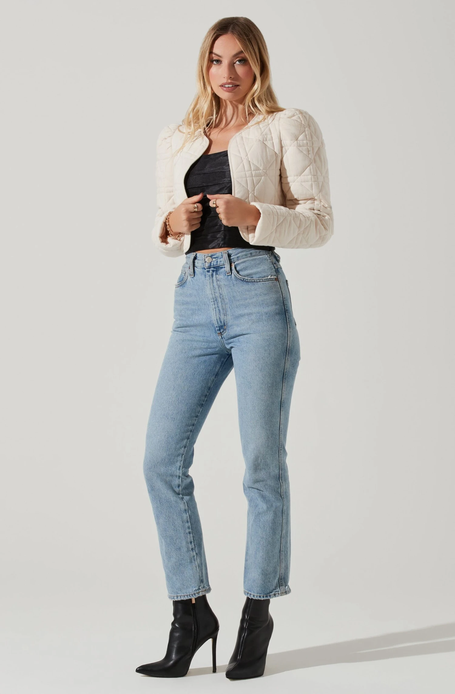 Lucia Quilted Cropped Puff Sleeve Jacket 8 Lucia Quilted Cropped Puff Sleeve Jacket - Image 6