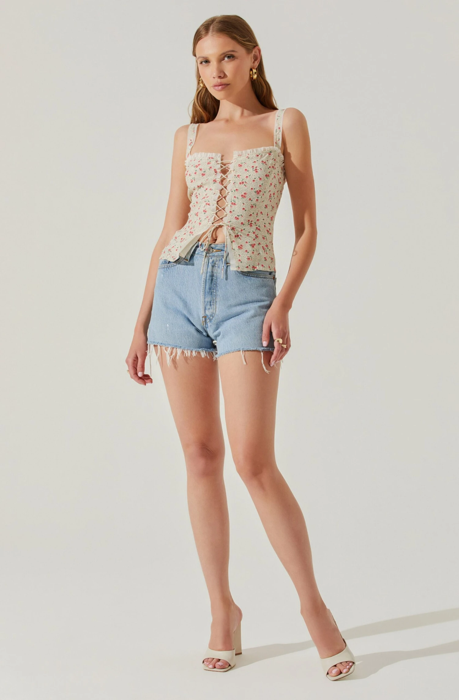 Lace Up Floral Cami Top 6 Lace Up Floral Cami Top - Image 4