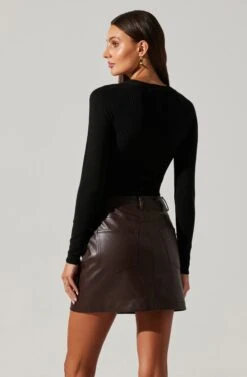 Twist Neck Cutout Sweater 19 Twist Neck Cutout Sweater -Astr The Label Shop AT17944 BLACK 6