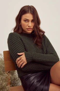 Kellie Mock Neck Sweater 30 Kellie Mock Neck Sweater -Astr The Label Shop FallSweaters 0853