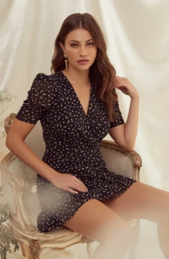 Clarice Shirred Bottom Mini Dress -Astr The Label Shop FallWedding 1210