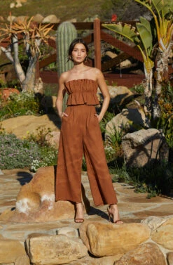 Ruffle Bust Tie Back Jumpsuit -Astr The Label Shop GUESTOFWEDDING 1534