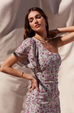 Lisa Floral One Shoulder Dress 15 Lisa Floral One Shoulder Dress -Astr The Label Shop KN9A1508