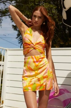 Arza Abstract Print Mini Skirt -Astr The Label Shop MyronPalms 3851