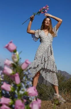 Adella Floral Ruffle Midi Dress 11 Adella Floral Ruffle Midi Dress -Astr The Label Shop Shoot 0121