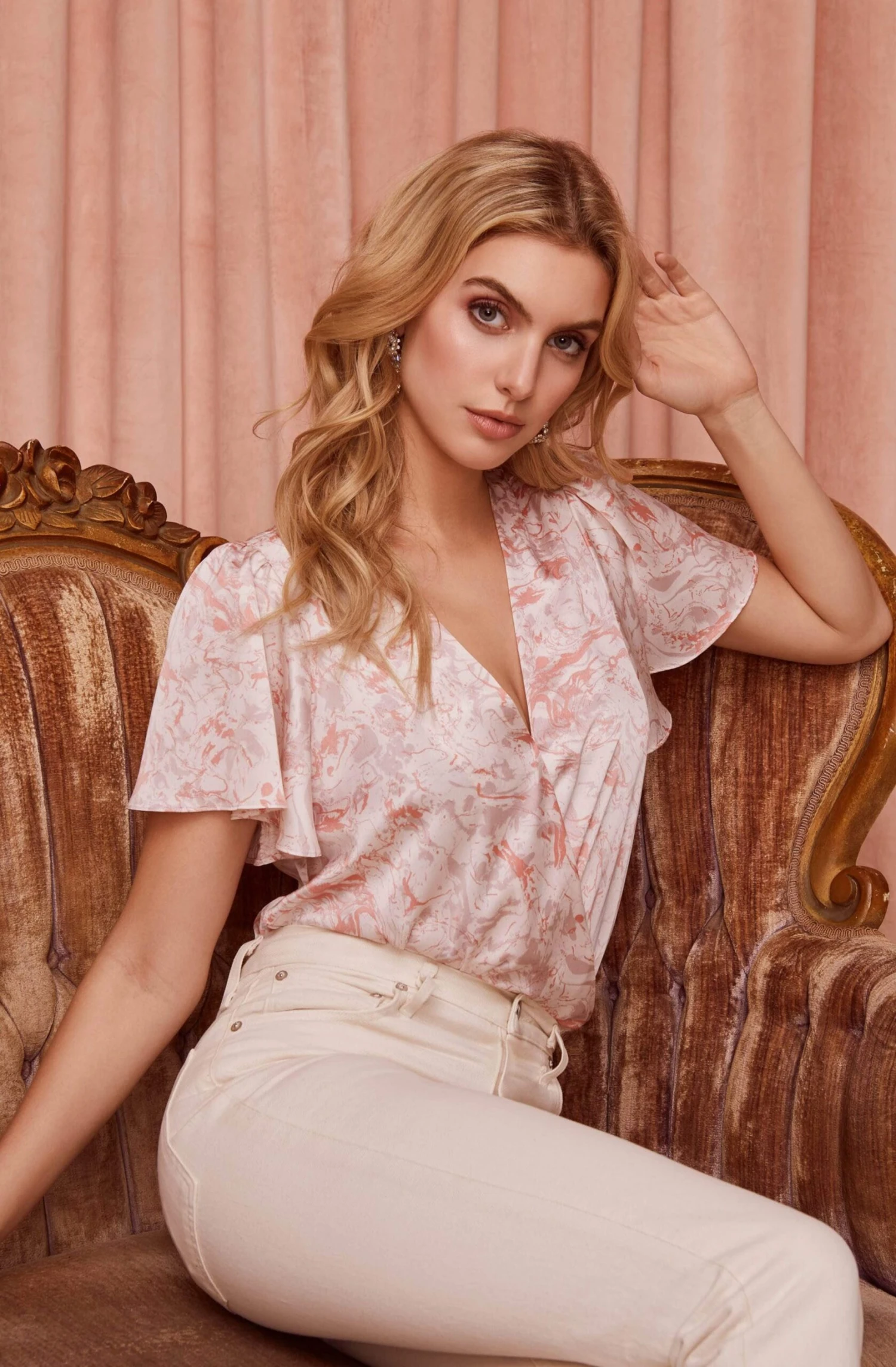 Flutter Sleeve Surplice Marble Top 7 Flutter Sleeve Surplice Marble Top - Image 5